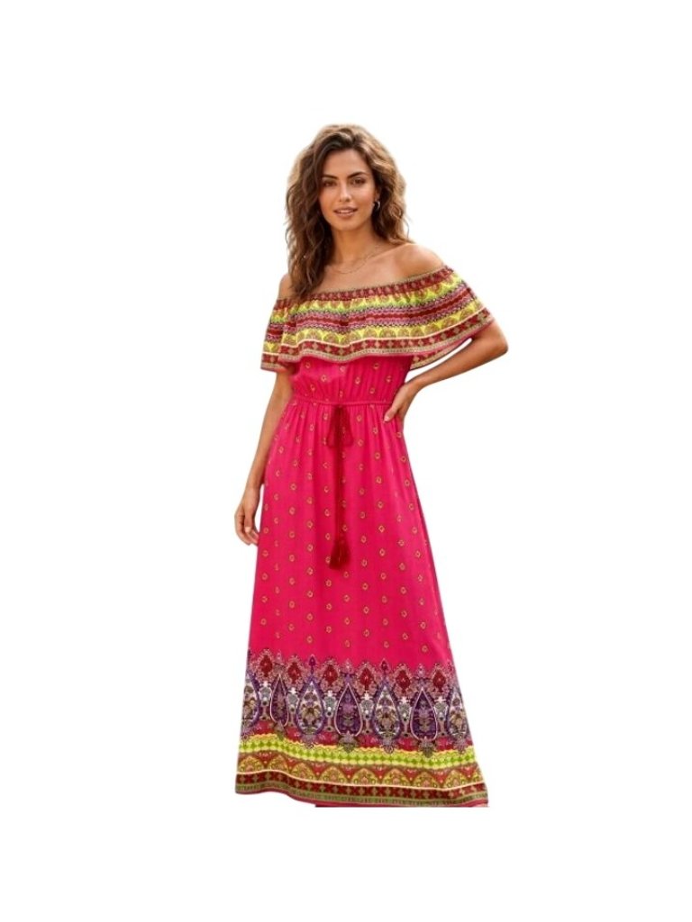 Flying Tomato Festival Off The Shoulder Maxi Dress S Gypsy Fairy Floral Romantic